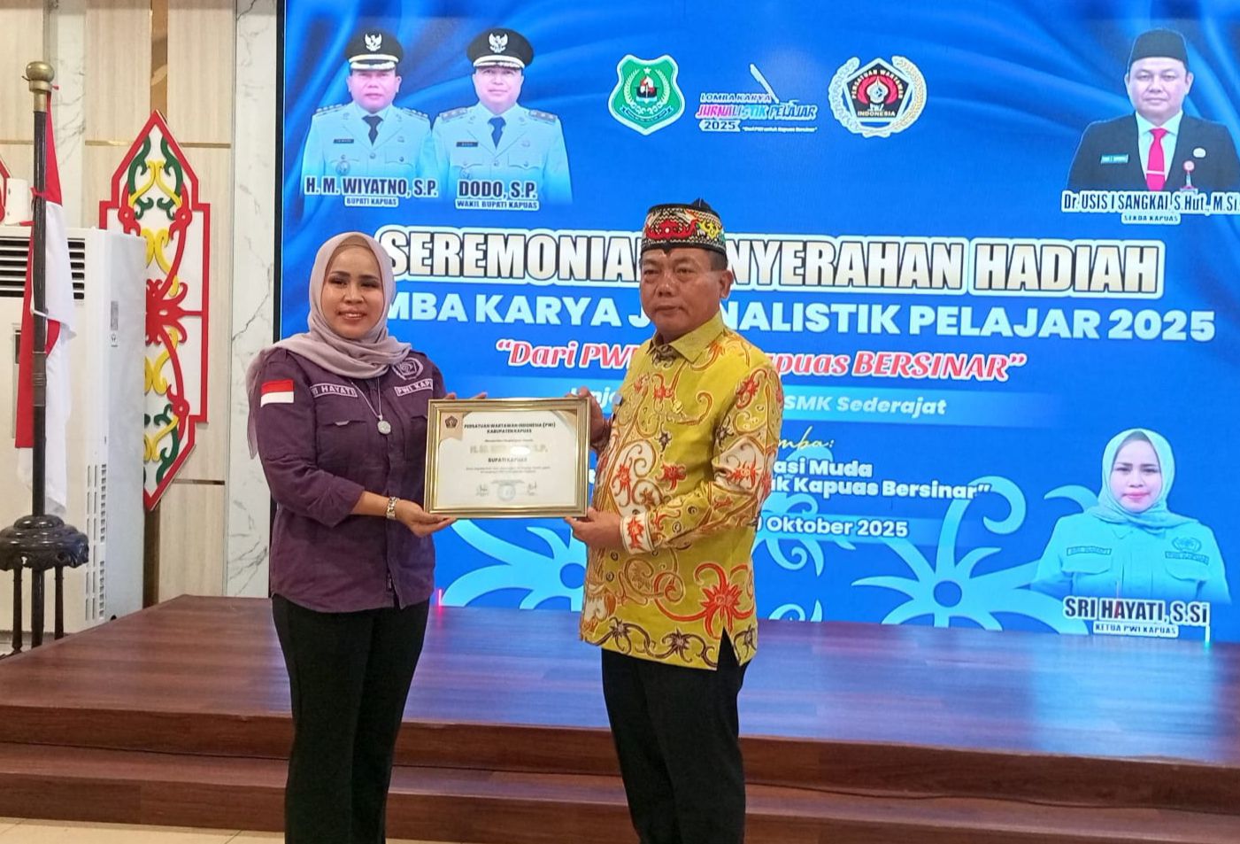 Bupati Apresiasi Dapat Penghargaan PWI Perwakilan Kapuas 